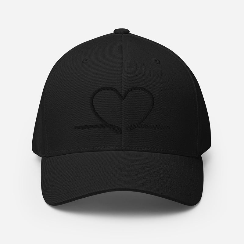 heartbeat flex-fit hat - black logo