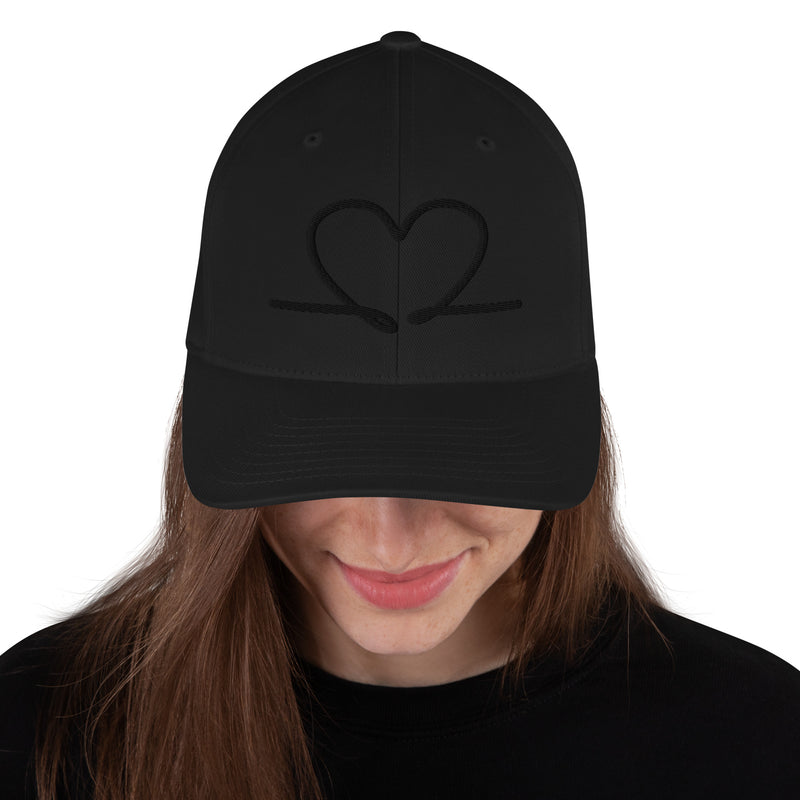 heartbeat flex-fit hat - black logo