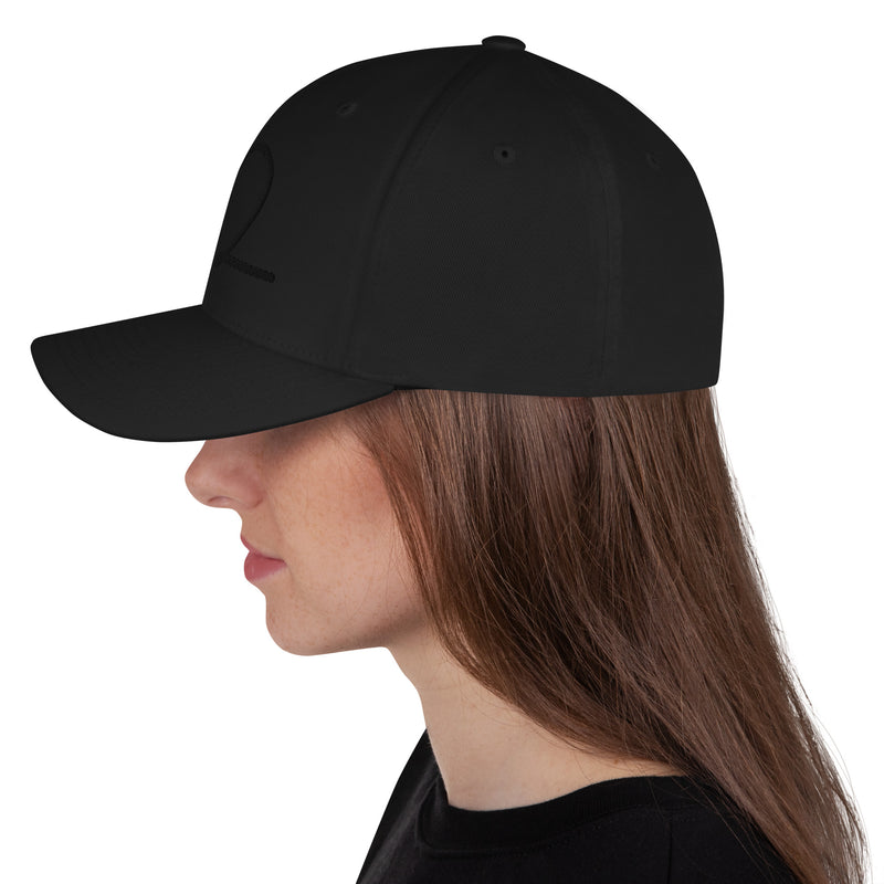 heartbeat flex-fit hat - black logo