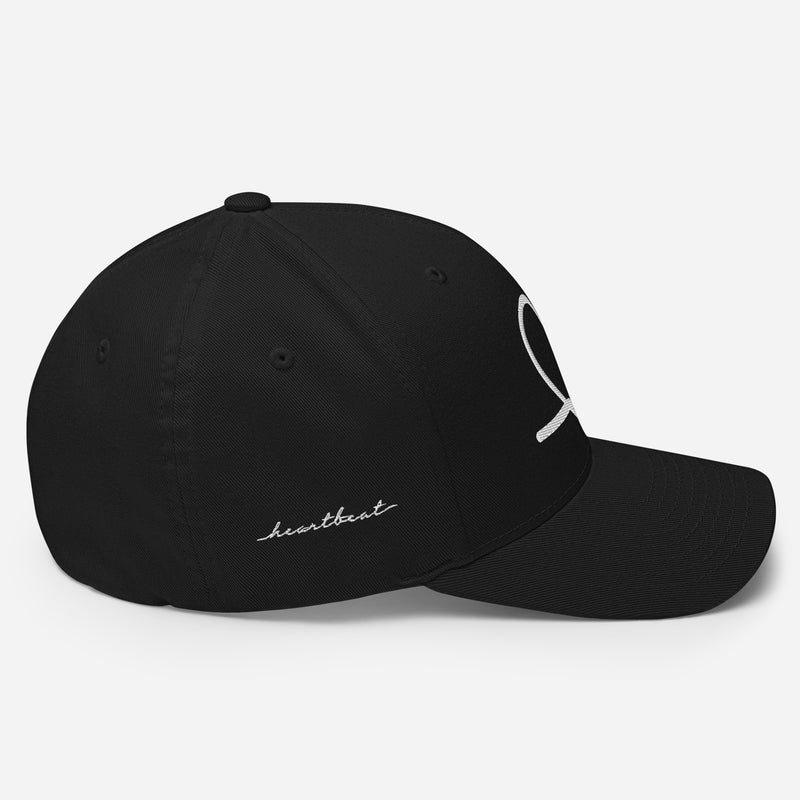 heartbeat flex-fit hat - white logo