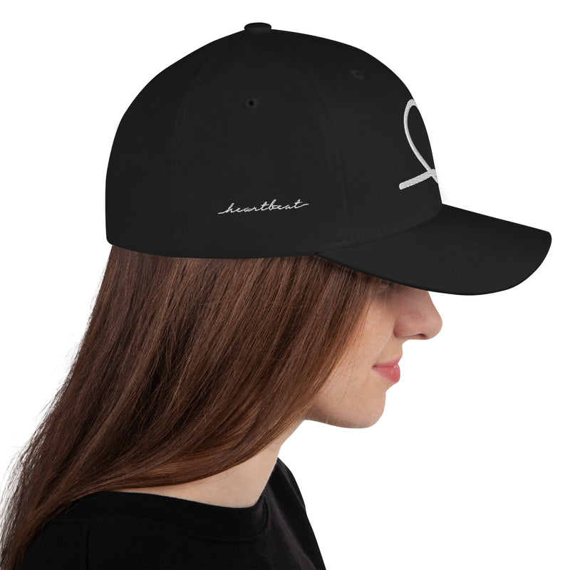 heartbeat flex-fit hat - white logo