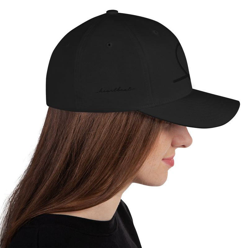 heartbeat flex-fit hat - black logo