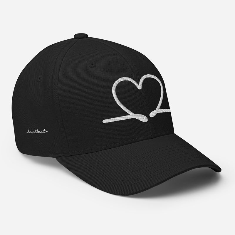 heartbeat flex-fit hat - white logo