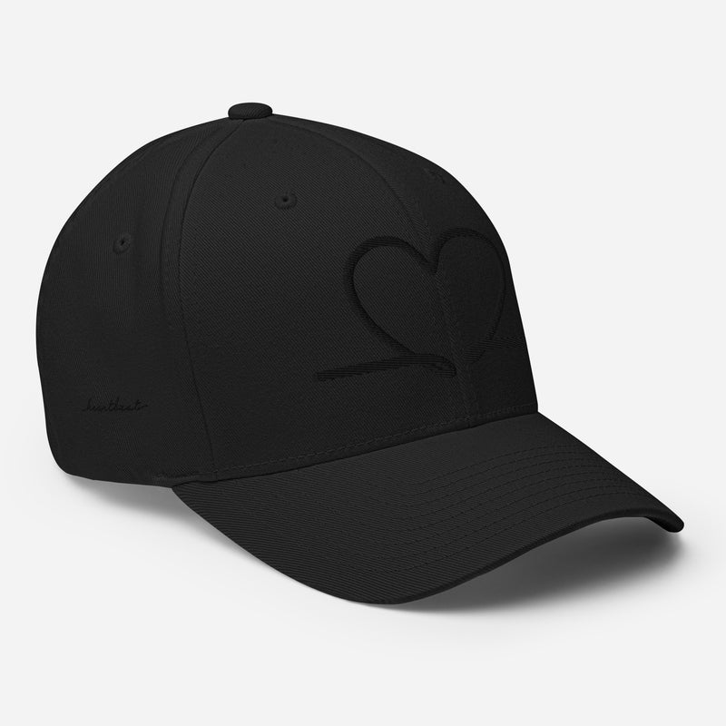 heartbeat flex-fit hat - black logo